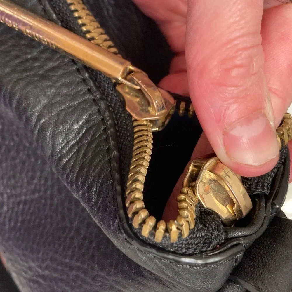 Henri bendel vintage soft black leather hobo bag